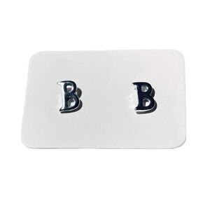 5 for $25 B Initial Earrings Silver Posts studs Letter Earring Alphabet Earring